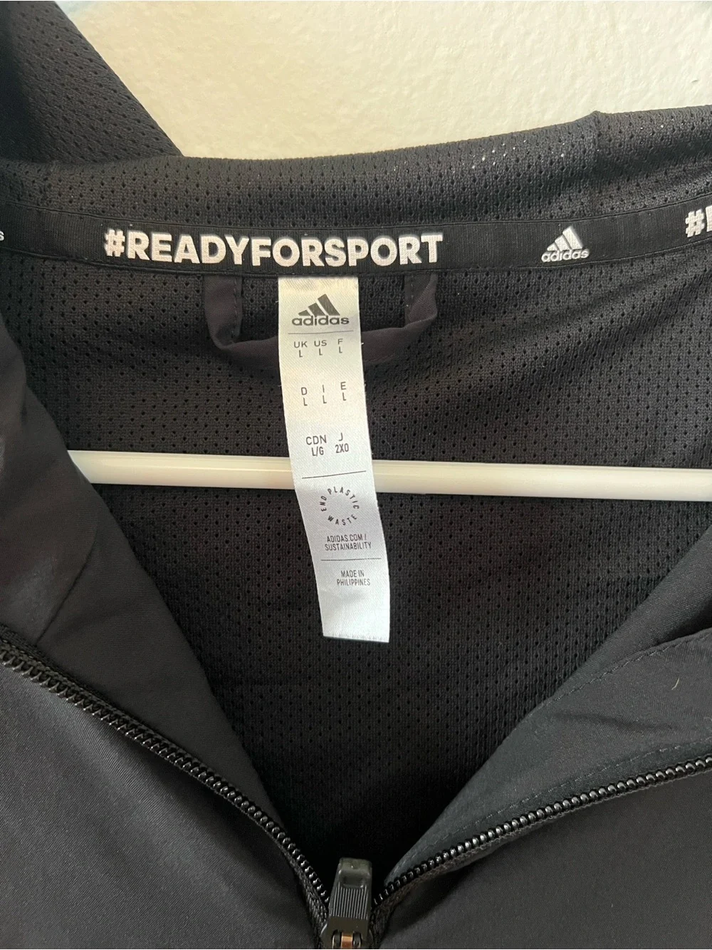 Adidas Black Full-Zip Hooded Performance Jacket
